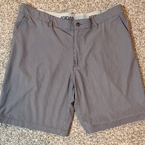Adidas Men's Gray Checkered Flat Front Shorts
